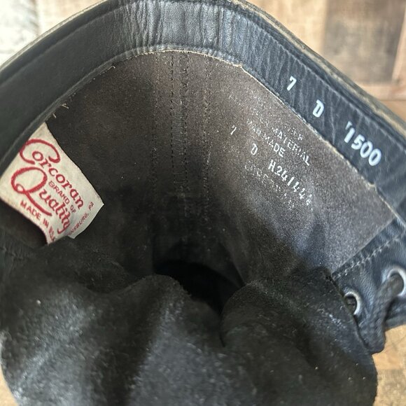 Corcoran 1500 Vintage Black Lace Up Jump Boots Mens 7 D - Picture 5 of 12